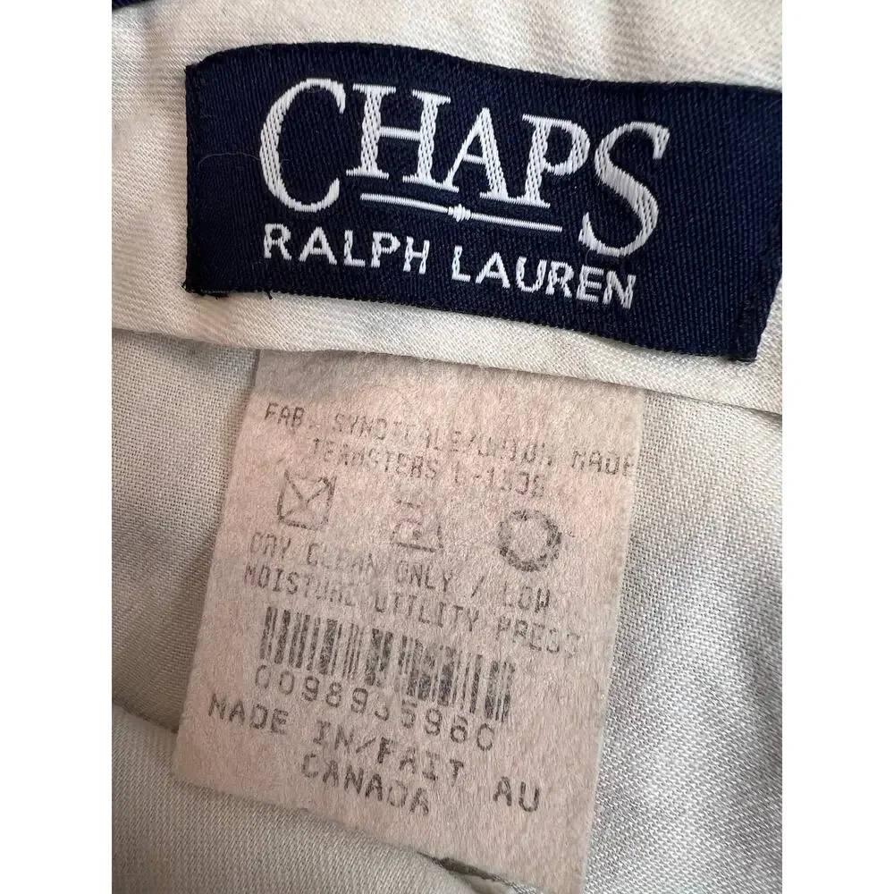 Vintage 90s Chaps Ralph Lauren Gray Pleated Dress Pants Trousers - 36x30.5